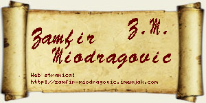 Zamfir Miodragović vizit kartica